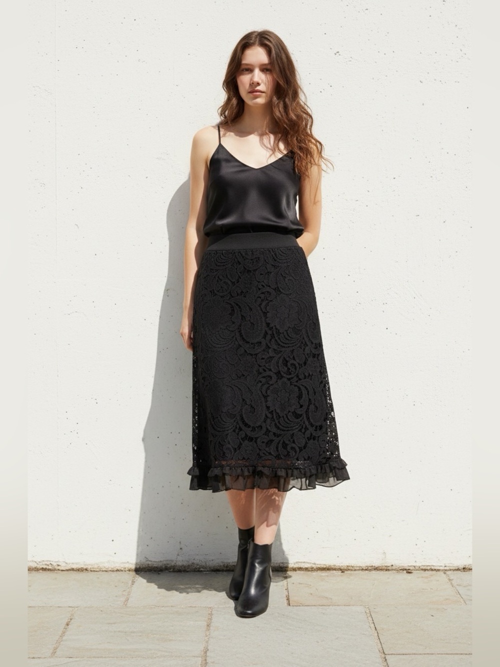Liz Claiborne Career Lace & Ruffles Skirt